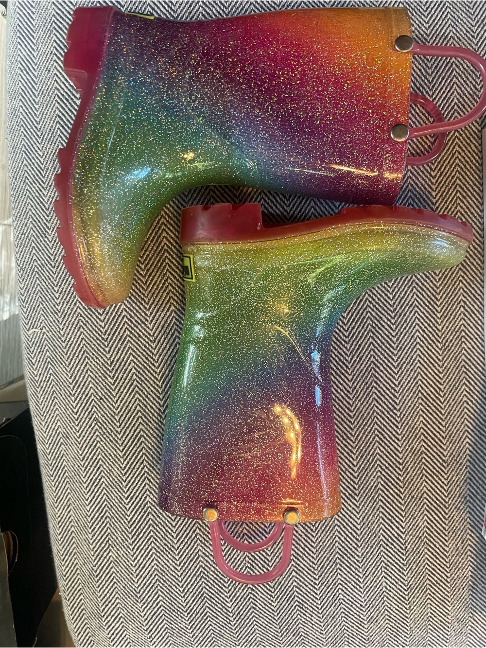 Western Chief Kids Rainbow Glitter Rain Boots - Toddler 8 Girls - Picture 8 of 8